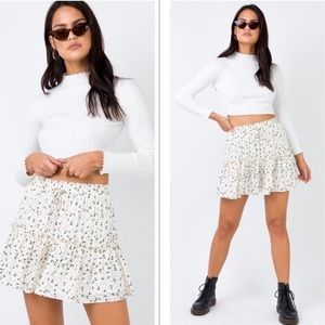 Princess Polly floral tiered mini skirt